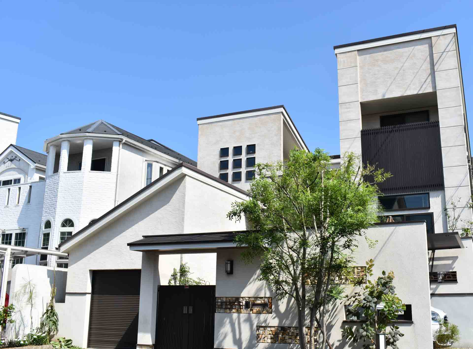 立体的でお洒落な外壁の印象のお家